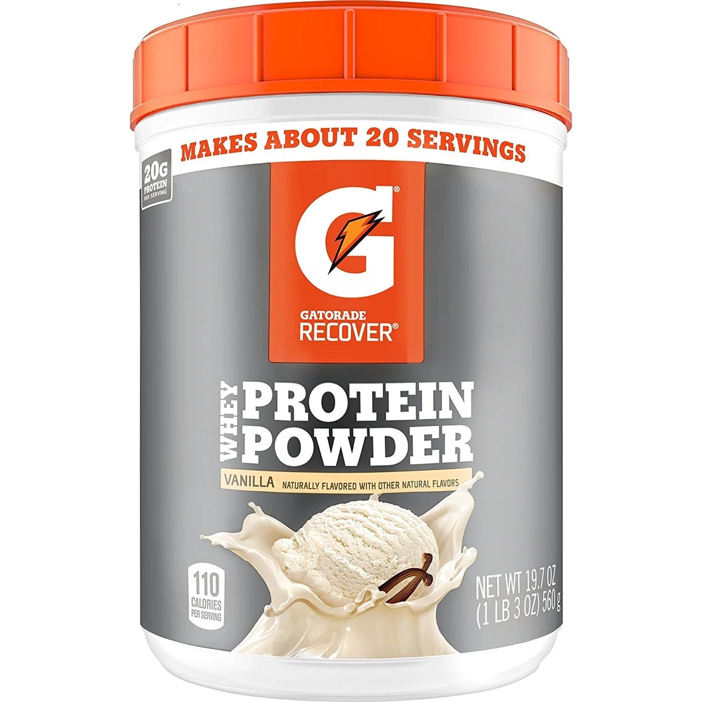 Whey Protein Powder, Vanilla, 19.7 Oz, 1 Count