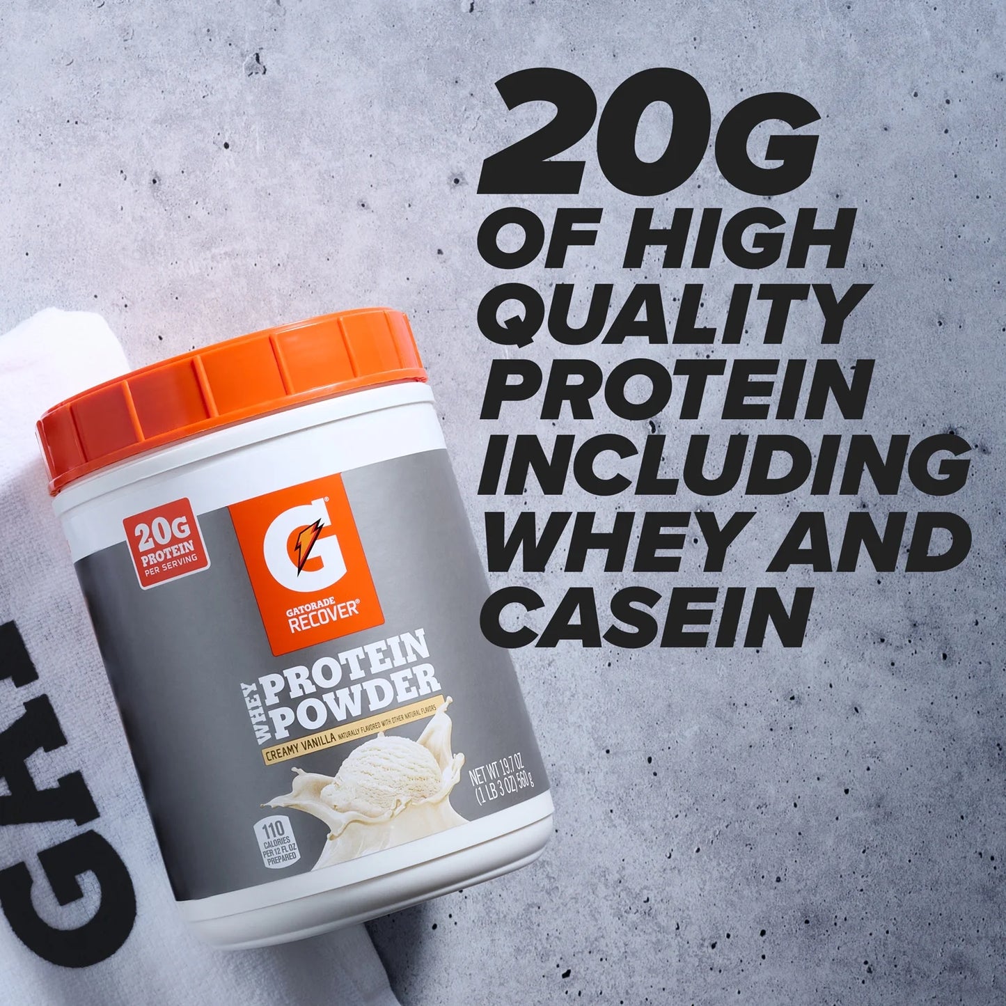 Whey Protein Powder, Vanilla, 19.7 Oz, 1 Count